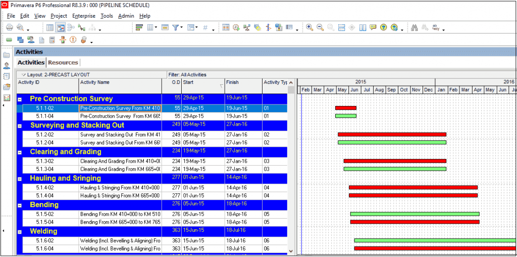 resource assignment window in p6