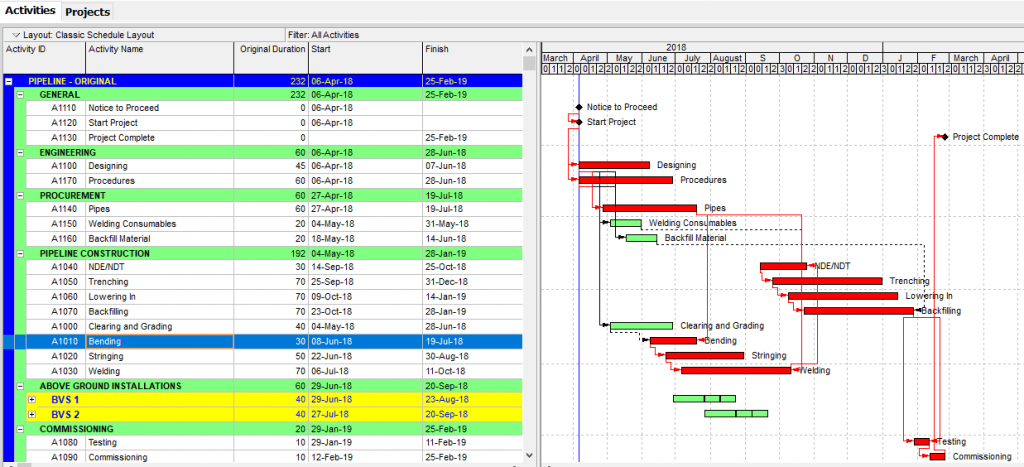 Three Week Look Ahead Schedule in Primavera P6