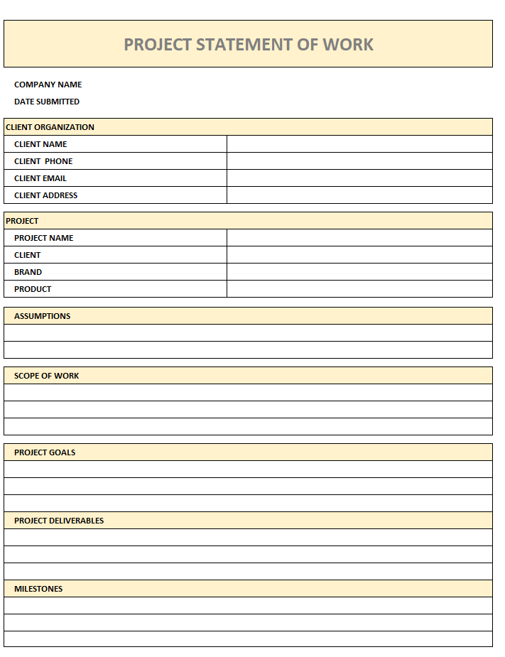 It Statement Of Work Template Collection