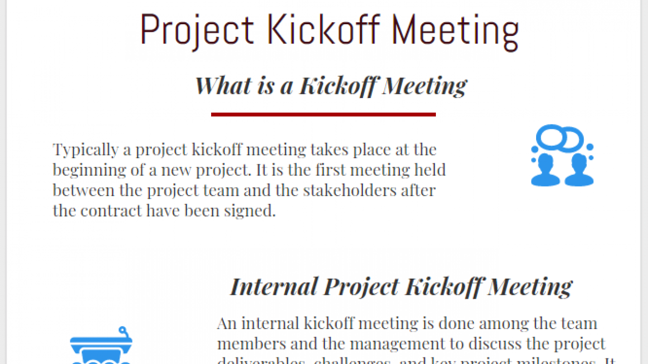 A Sample Kickoff Meeting Agenda Template for Projects - projectcubicle