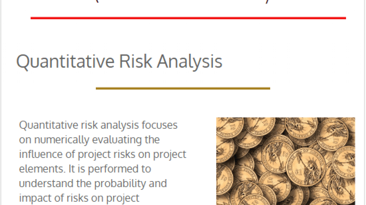 Quantitative Risk Analysis Tools, Definition, Examples - Projectcubicle ...