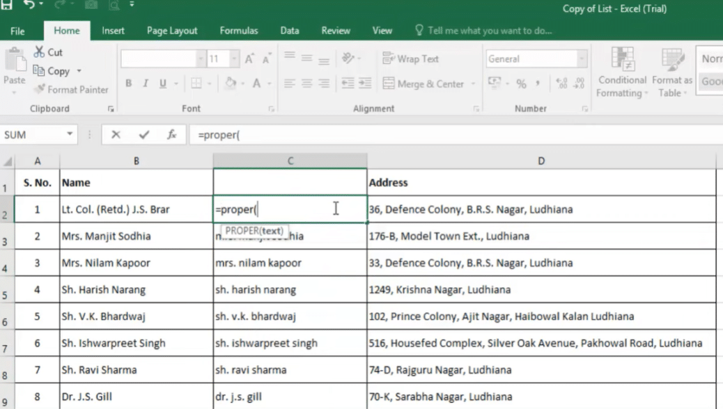 What is the shortcut key for the Change case in Excel?