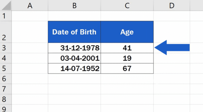 How To Calculate Age In Excel In Easy Steps 2441