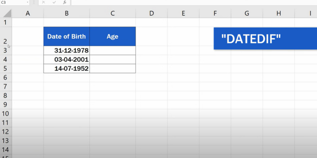 How to Calculate Age in Excel (In Easy Steps)